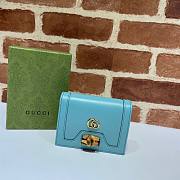 Gucci Diana card case wallet in blue leather - 1