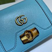 Gucci Diana card case wallet in blue leather - 2