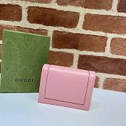 Gucci Diana card case wallet in pink leather - 3