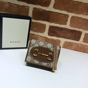 Gucci 1955 Horsebit GG Supreme Wallet With Chain