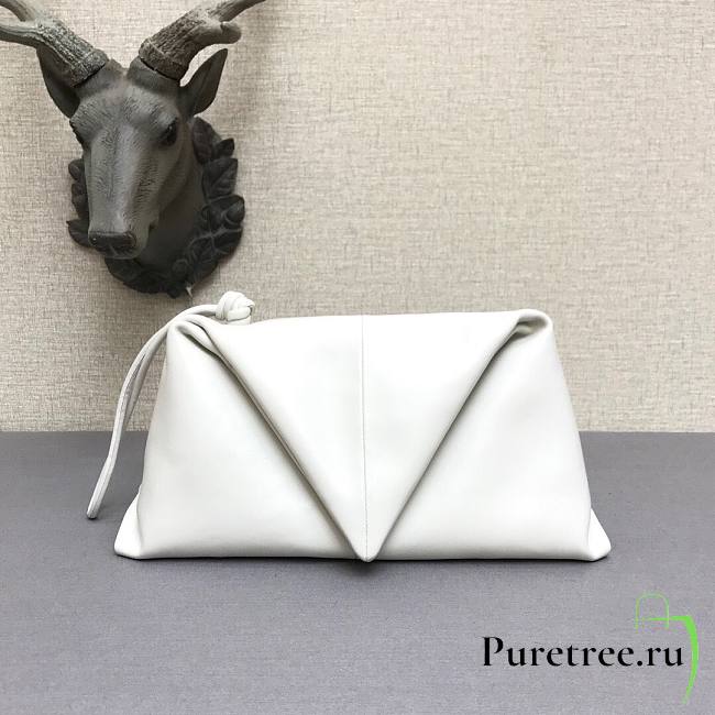 Bottega Veneta fold-over envelope clutch white - 1