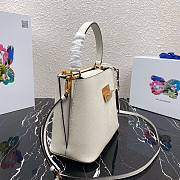 Prada Saffiano Top Handle Bag White 1BN012 - 2