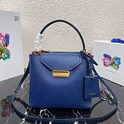 Prada Saffiano Top Handle Bag Blue 1BN012 - 1