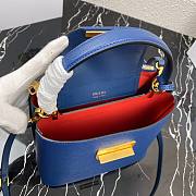 Prada Saffiano Top Handle Bag Blue 1BN012 - 6