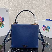 Prada Saffiano Top Handle Bag Blue 1BN012 - 4