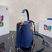 Prada Saffiano Top Handle Bag Blue 1BN012 - 3
