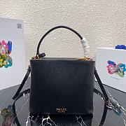 Prada Saffiano Top Handle Bag Black 1BN012 - 5
