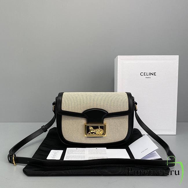 Celine Textile Calfskin Triiomphe Bag - 1