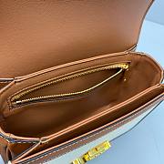 Celine Embroidery Calfskin Triiomphe Brown Bag - 3