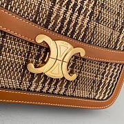 Celine Embroidery Calfskin Triiomphe Brown Bag - 6