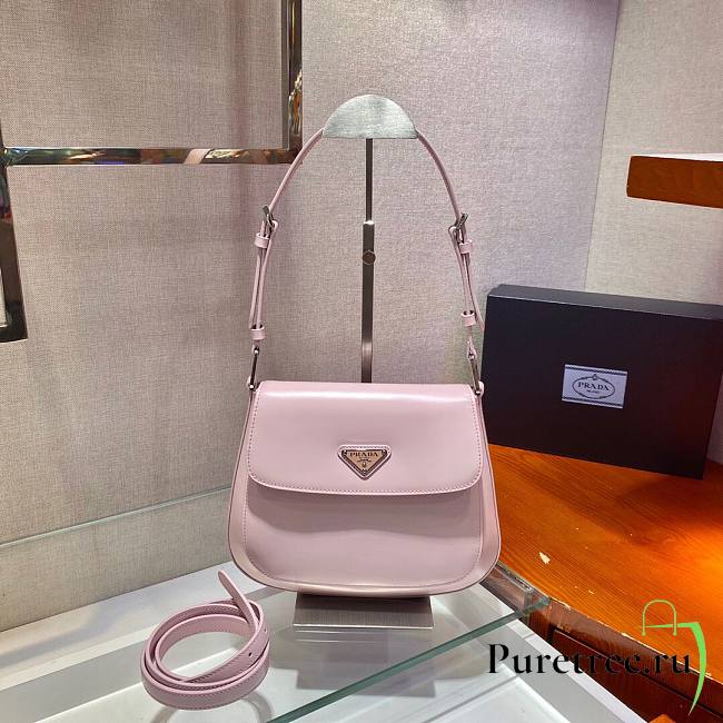 Prada Cleo brushed leather shoulder bag alabaster pink | 1BD303 - 1