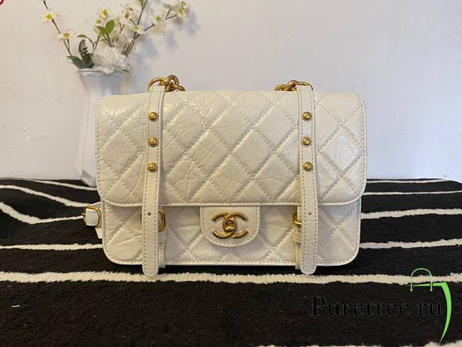 Chanel FlapBag White Leather AS2696 - 1