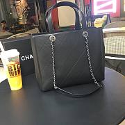 Chanel Quilted Calfskin Shopping Tote Bag Black - 3