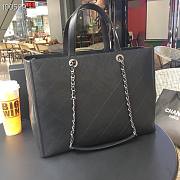Chanel Quilted Calfskin Large Shopping Tote Bag Black - 3