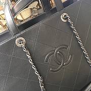 Chanel Quilted Calfskin Large Shopping Tote Bag Black - 6
