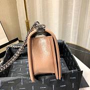 Chanel Medium Crinkled Calfskin Chevron Boy Flap Bag Beige - 3
