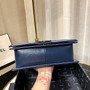 Chanel Medium Crinkled Calfskin Chevron Boy Flap Bag Blue - 2