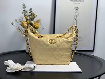 Chanel Crumpled Lambskin Mini Hobo Bag Yellow