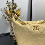 Chanel Crumpled Lambskin Mini Hobo Bag Yellow - 4