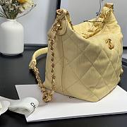 Chanel Crumpled Lambskin Mini Hobo Bag Yellow - 5