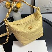 Chanel Crumpled Lambskin Mini Hobo Bag Yellow - 6