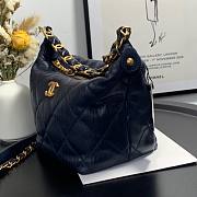  Chanel Crumpled Lambskin Mini Hobo Bag Blue - 2