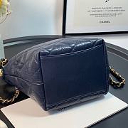  Chanel Crumpled Lambskin Mini Hobo Bag Blue - 3