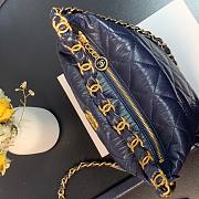  Chanel Crumpled Lambskin Mini Hobo Bag Blue - 5