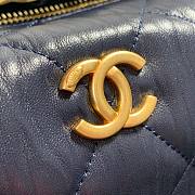  Chanel Crumpled Lambskin Mini Hobo Bag Blue - 6