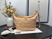 Chanel Crumpled Lambskin Mini Hobo Bag Beige - 1