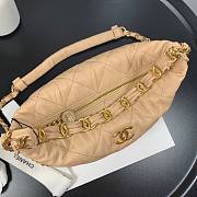Chanel Crumpled Lambskin Mini Hobo Bag Beige - 4