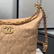 Chanel Crumpled Lambskin Mini Hobo Bag Beige - 5