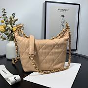 Chanel Crumpled Lambskin Mini Hobo Bag Beige - 6