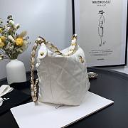 Chanel Crumpled Lambskin Mini Hobo Bag White - 2