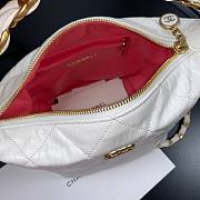 Chanel Crumpled Lambskin Mini Hobo Bag White - 4