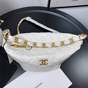 Chanel Crumpled Lambskin Mini Hobo Bag White - 5