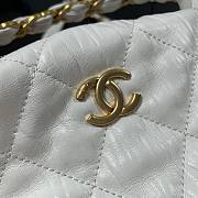 Chanel Crumpled Lambskin Mini Hobo Bag White - 6