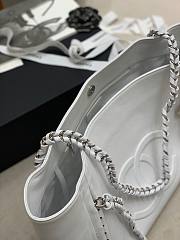 Chanel Soft Calfskin Shopping Bag Top Handle White - 3