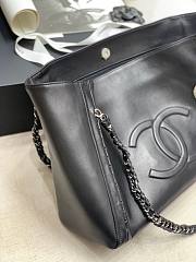 	 Chanel Soft Calfskin Shopping Bag Top Handle Black - 3
