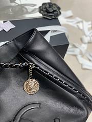 	 Chanel Soft Calfskin Shopping Bag Top Handle Black - 6