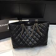 Chanel Dallas Leather Shopping Bag Black - 1