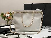 Chanel Calfskin Chain Shopping Bag AS2374 White - 4