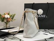 Chanel Calfskin Chain Shopping Bag AS2374 White - 3