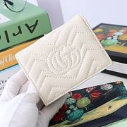 Gucci GG Marmont card case wallet in white  - 4