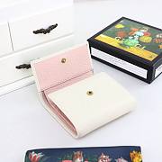 GG Leather Wallet With Bow-White - 5