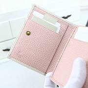GG Leather Wallet With Bow-White - 3