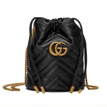 Gucci GG Marmont mini bucket leather bag
