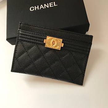 Chanel card holder in gold hardware