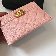 Chanel pink card holder gold hardware - 3