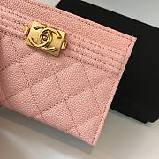 Chanel pink card holder gold hardware - 2
